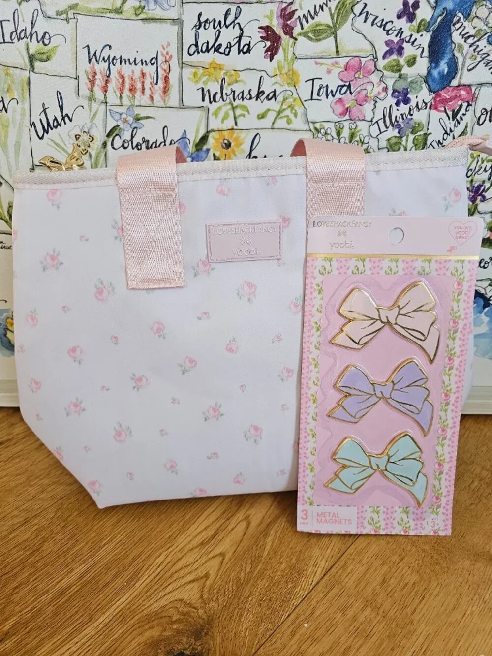 LoveShackFancy Target Heirloom Ditsy pink lunch bag organizer binder notebook